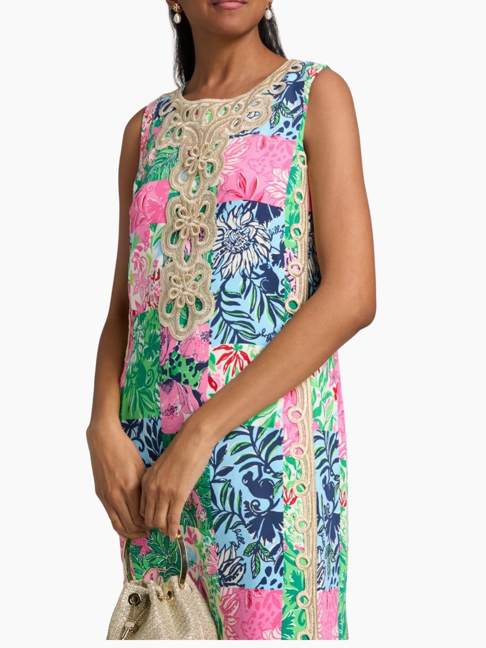 Lilly Pulitzer Patchwork Maxi Dress in Multi Party Punch Patch